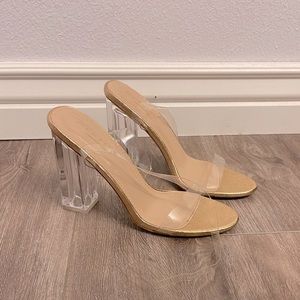 Clear high heels